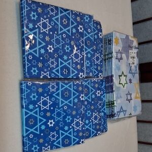 Blue and White Star of David Holiday Tablecloth
